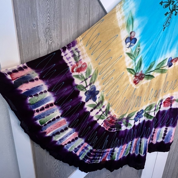 286. Ace Fashion Print Umbrella Multicolor Sleeveless Dress O/S - Picture 3 of 8